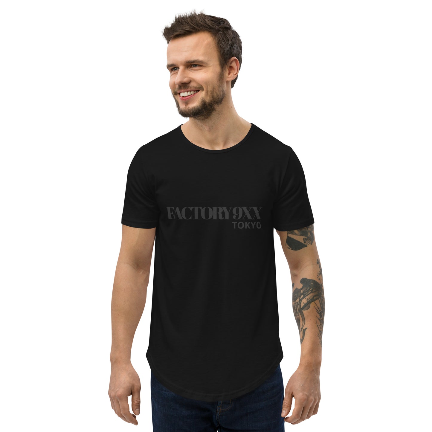 Men's TOKYO Curved Hem T-Shirt Black