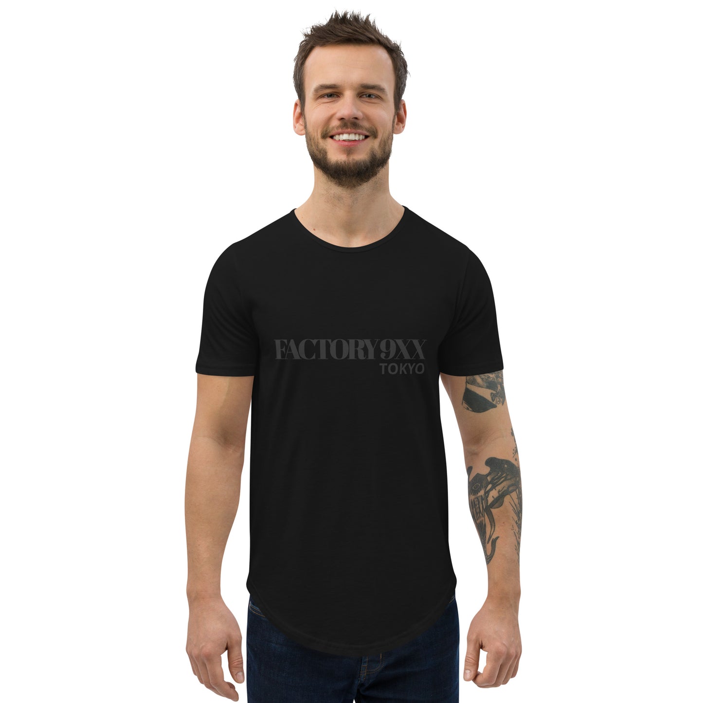 Men's TOKYO Curved Hem T-Shirt Black