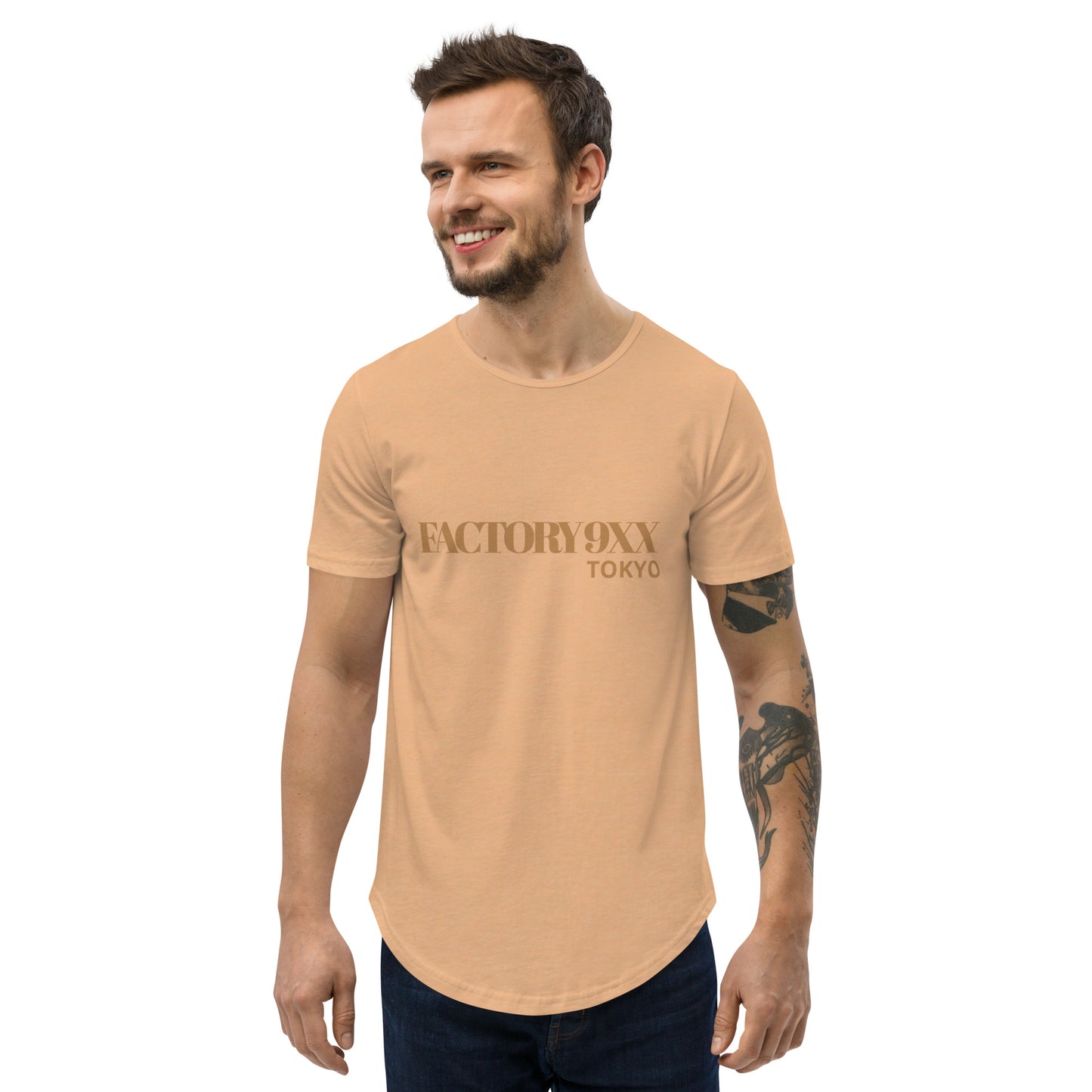 Men's TOKYO Curved Hem T-Shirt sAND