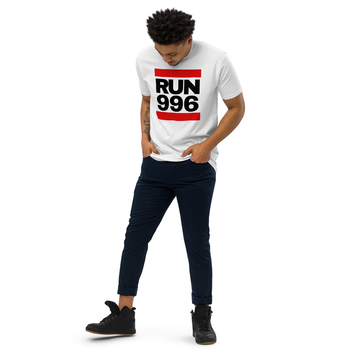 RUN 996 Men’s tee WHITE