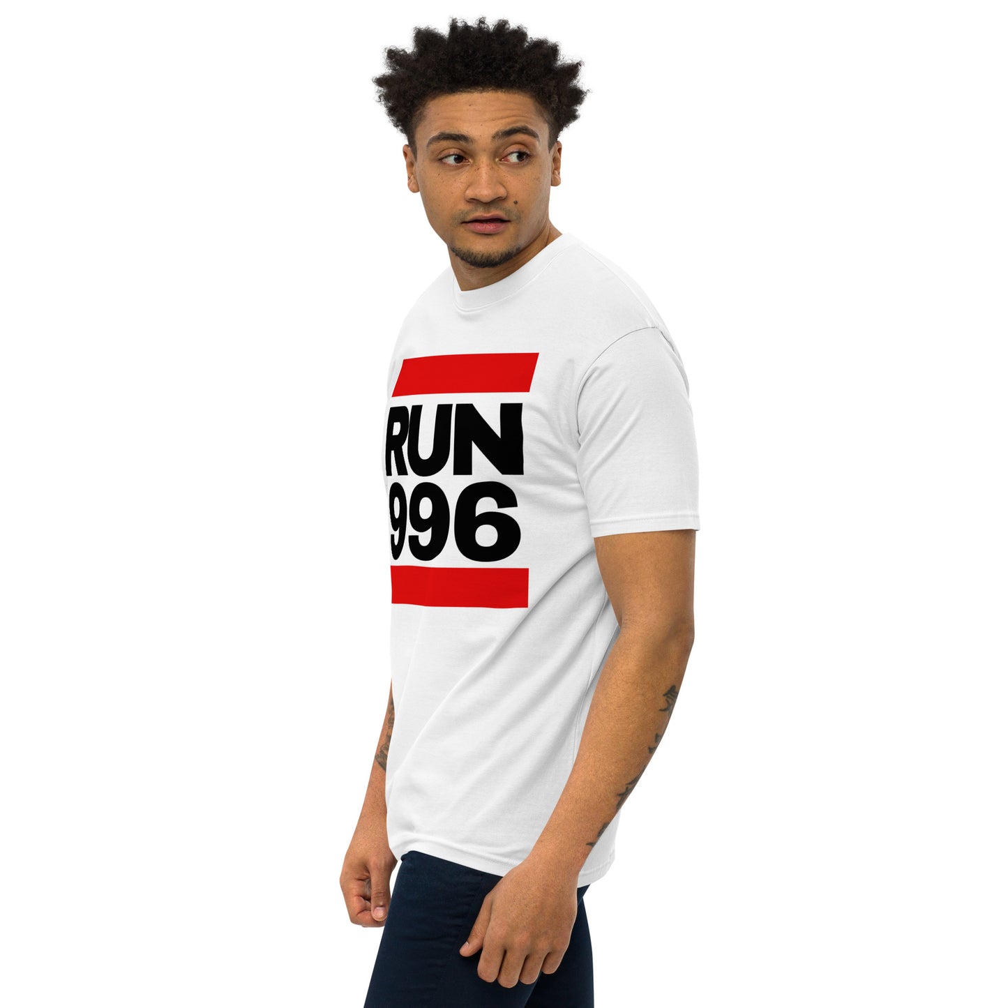 RUN 996 Men’s tee WHITE