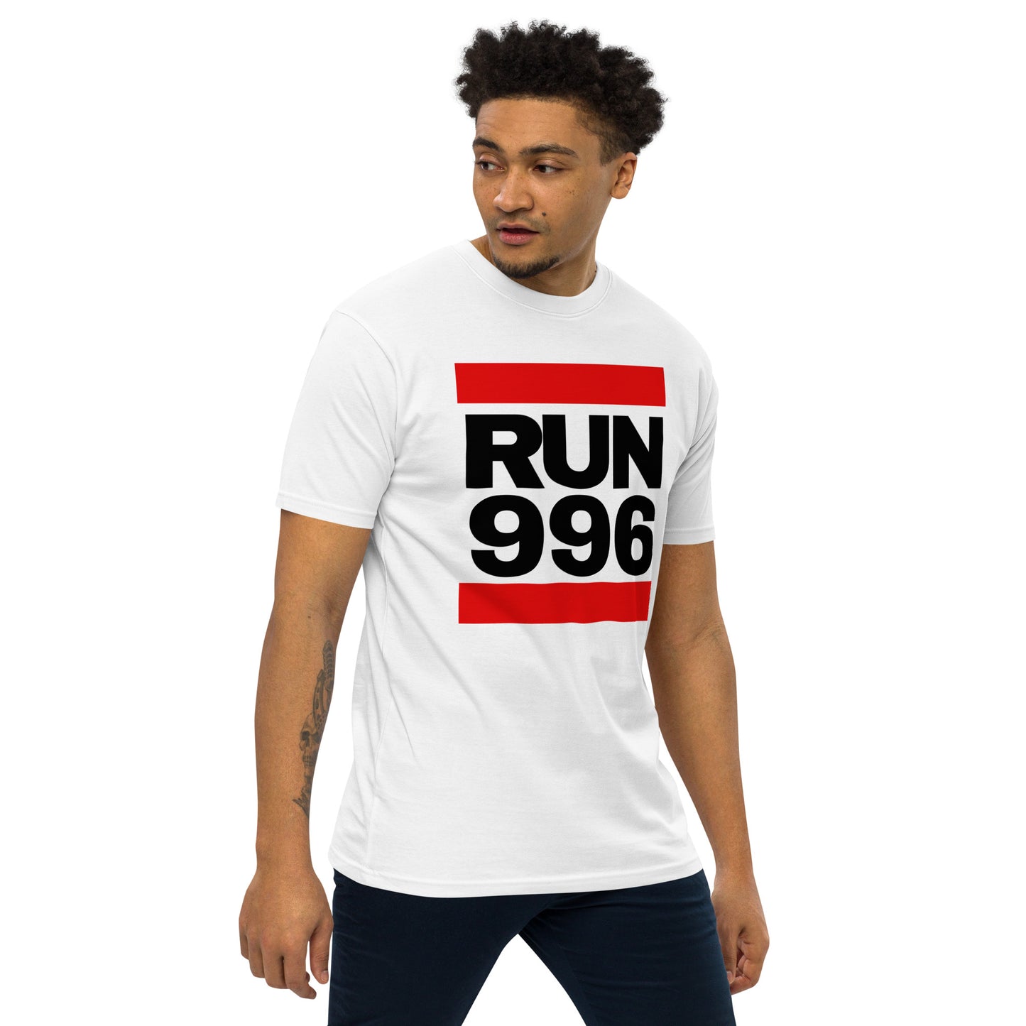 RUN 996 Men’s tee WHITE